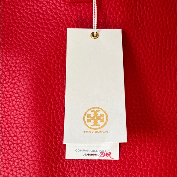 NWT Tory Burch Brody Tote Liberty Red/Beige Pebbled Leather - Picture 3 of 11
